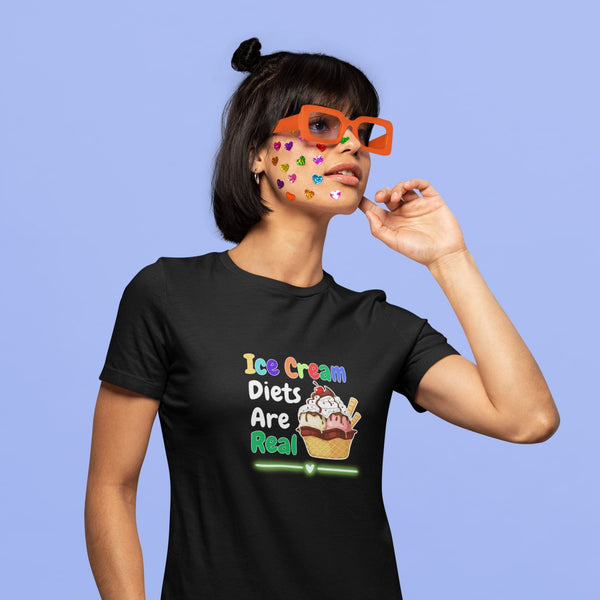 Ice Cream Diets Are Real T-Shirt – Funny Foodie Tee for Summer Vibes